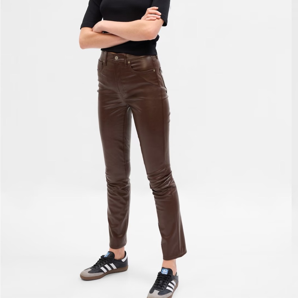 NWT GAP High Rise Slim Faux Leather Pants Size 27